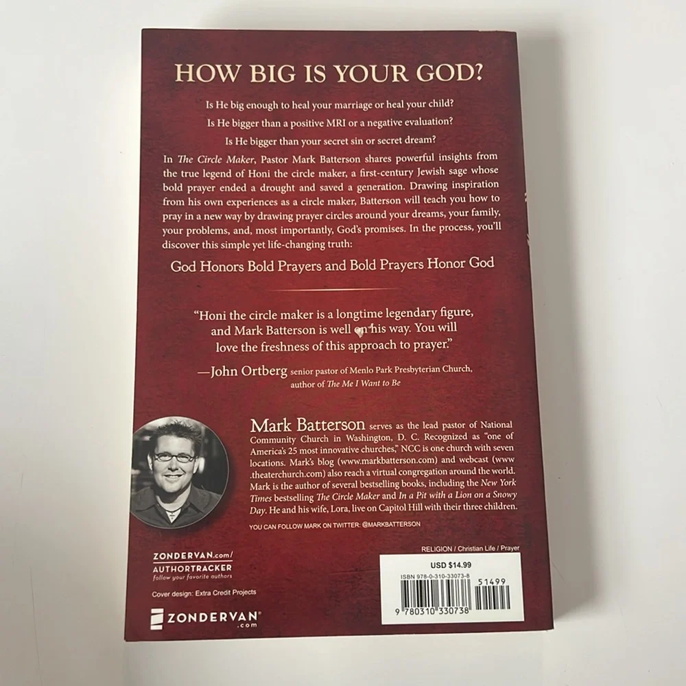 Paperback book : The Circle Maker by Mark Batterson best seller prayer circles